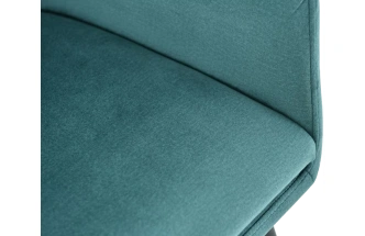 Стул Ardeko, мягкий с подлокотниками, голубой, велюр, каркас черный