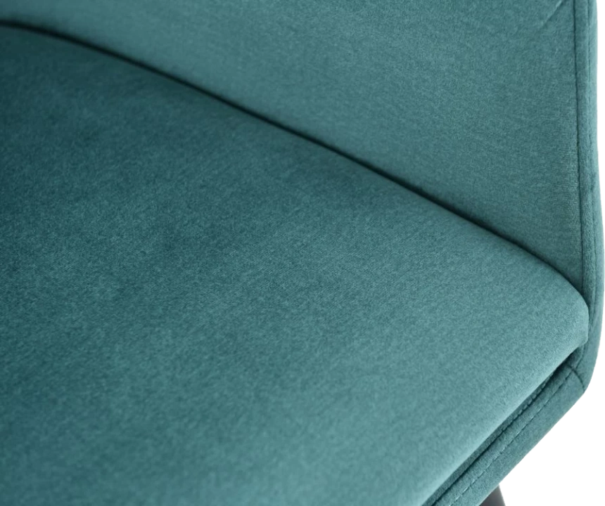 Стул Ardeko, мягкий с подлокотниками, голубой, велюр, каркас черный