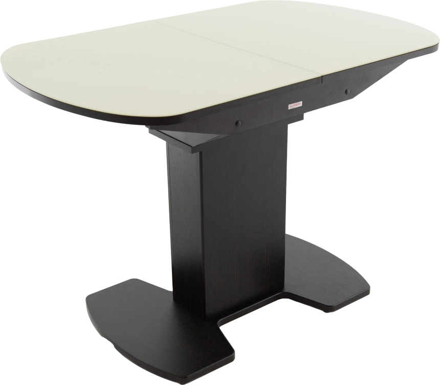 Кухонный стол Корсика, молочный, стекло, каркас венге