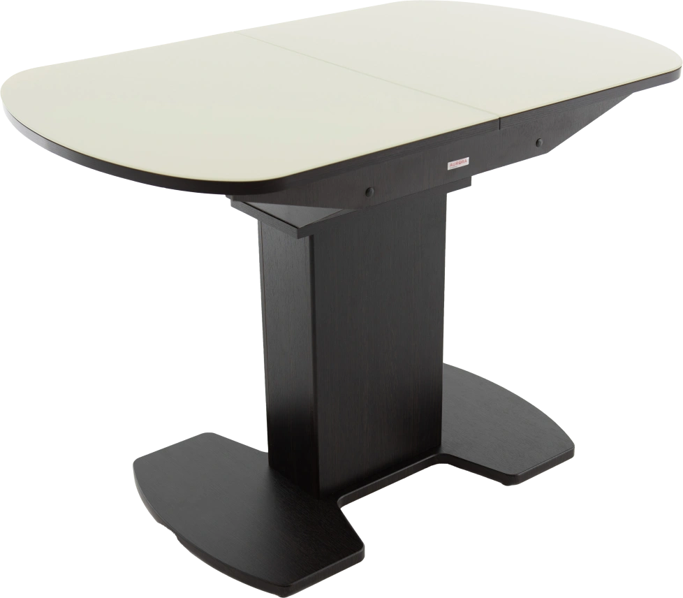 Кухонный стол Корсика, молочный, стекло, каркас венге