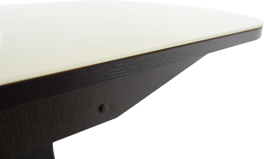 Кухонный стол Корсика, молочный, стекло, каркас венге