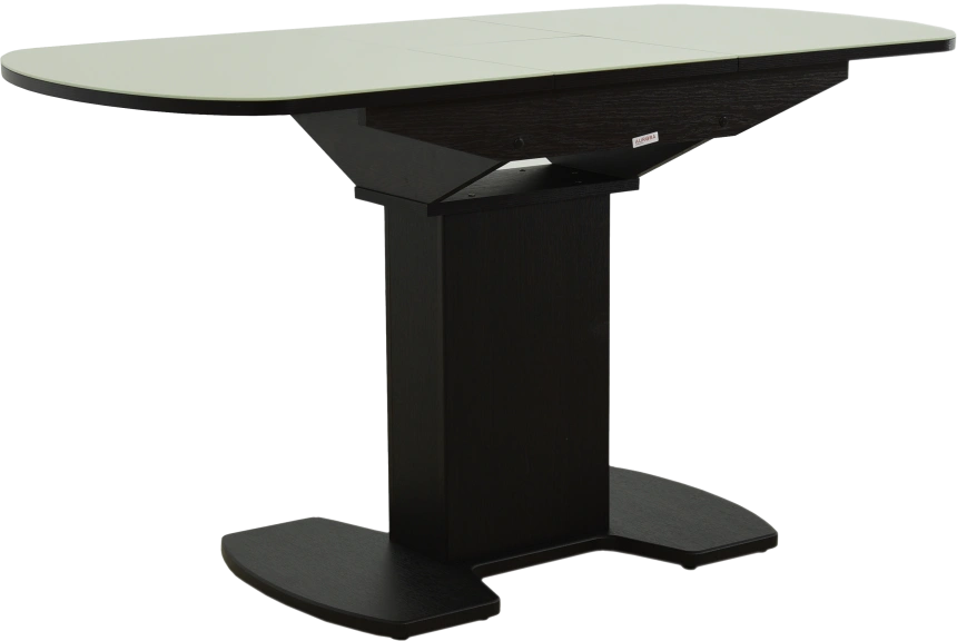 Кухонный стол Корсика, молочный, стекло, каркас венге