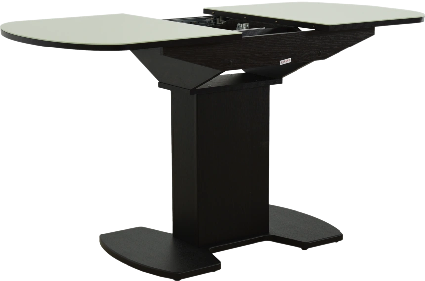 Кухонный стол Корсика, молочный, стекло, каркас венге