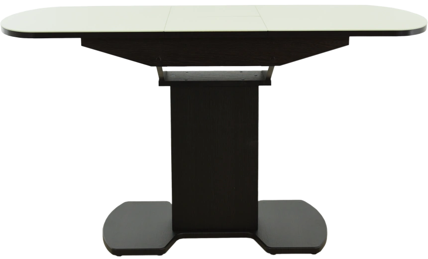 Кухонный стол Корсика, молочный, стекло, каркас венге