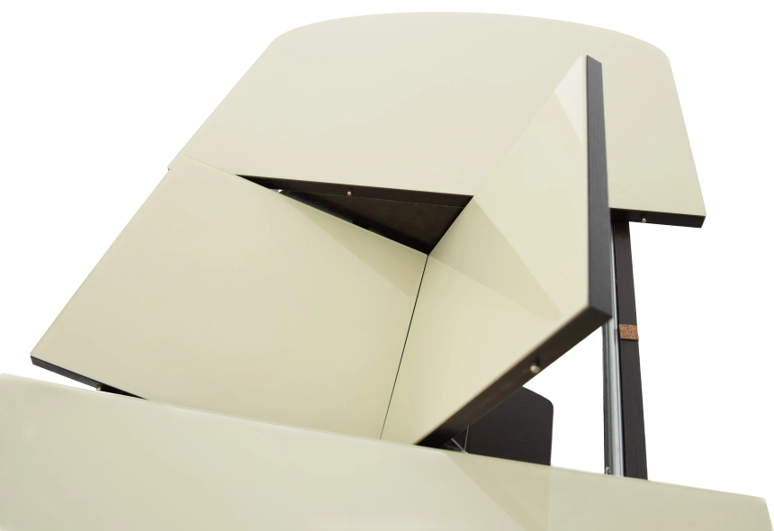 Кухонный стол Корсика, молочный, стекло, каркас венге