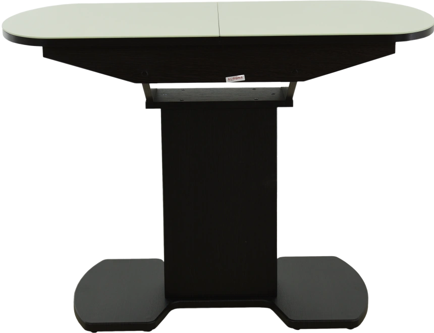 Кухонный стол Корсика, молочный, стекло, каркас венге