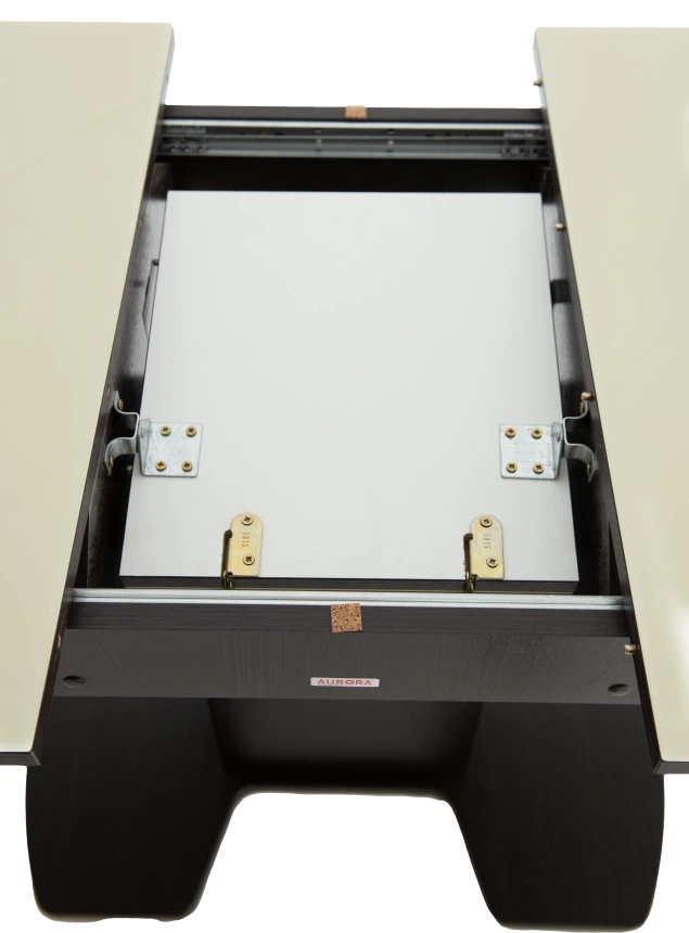 Кухонный стол Корсика, молочный, стекло, каркас венге