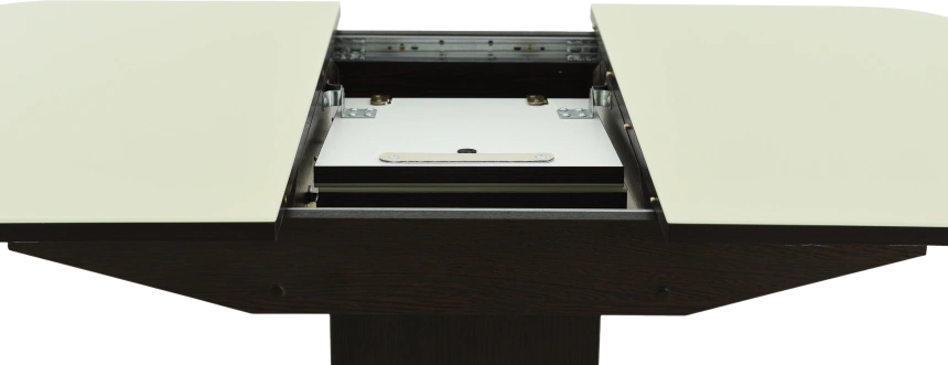 Кухонный стол Корсика, молочный, стекло, каркас венге