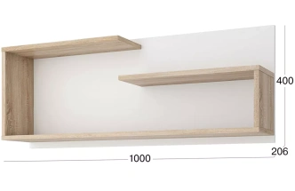 Полка книжная Алекс, Дуб сонома / Белый