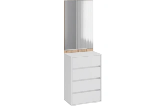 Прихожая Роут, с зеркалом, белый / дуб вотан