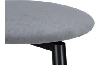 Полубарный табурет Гангток, крутящийся, сильвер / черный матовый