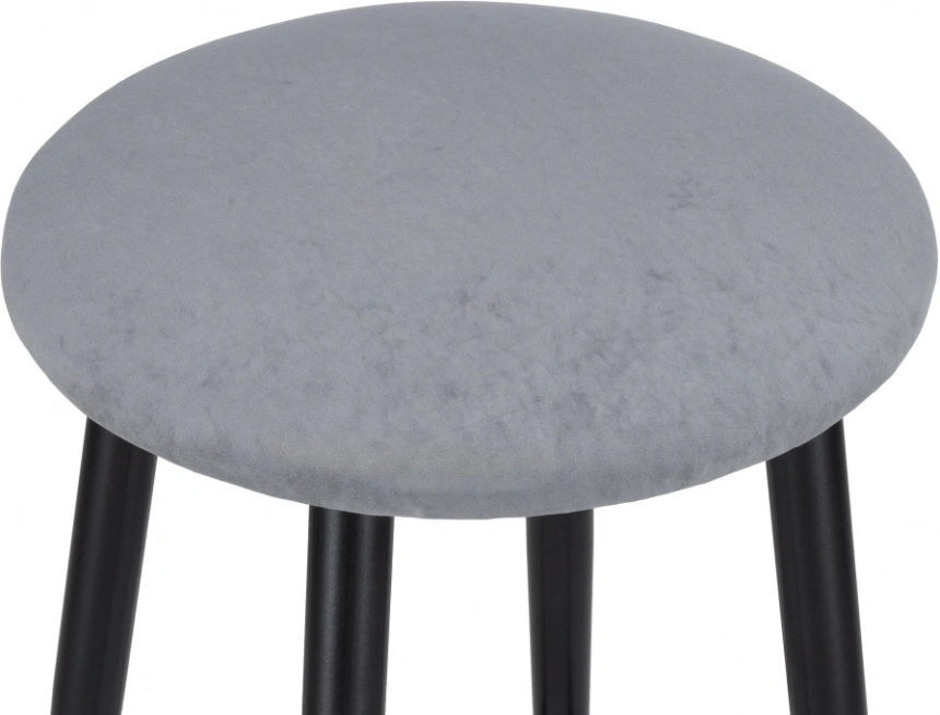 Полубарный табурет Гангток, крутящийся, сильвер / черный матовый