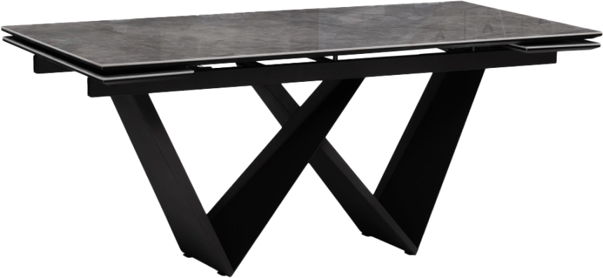 Кухонный обеденный раздвижной Бор, 180(240), керамика, baolai, каркас черный