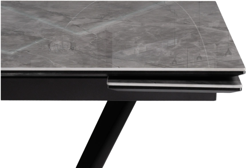 Кухонный обеденный раздвижной Бор, 180(240), керамика, baolai, каркас черный