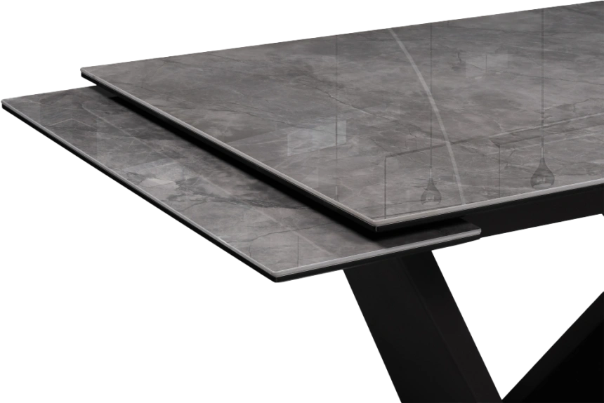 Кухонный обеденный раздвижной Бор, 180(240), керамика, baolai, каркас черный