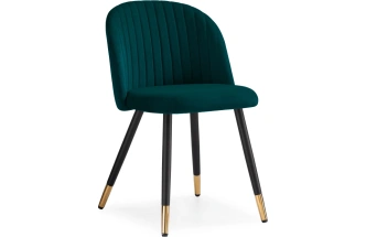 Стул мягкий Gabi, зеленый / черный с золотом