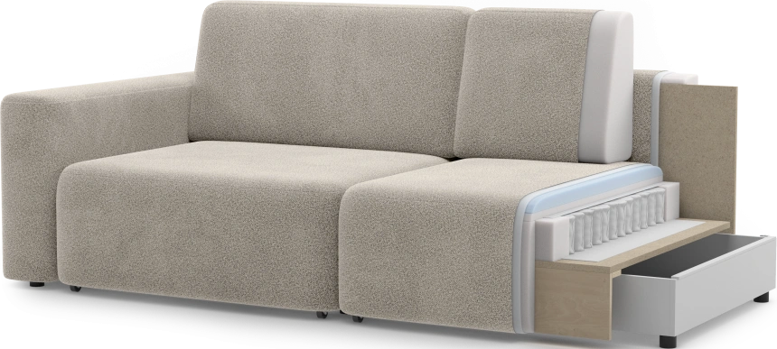 ​Диван прямой Дарио, модель 144, LANA 82 (серый)