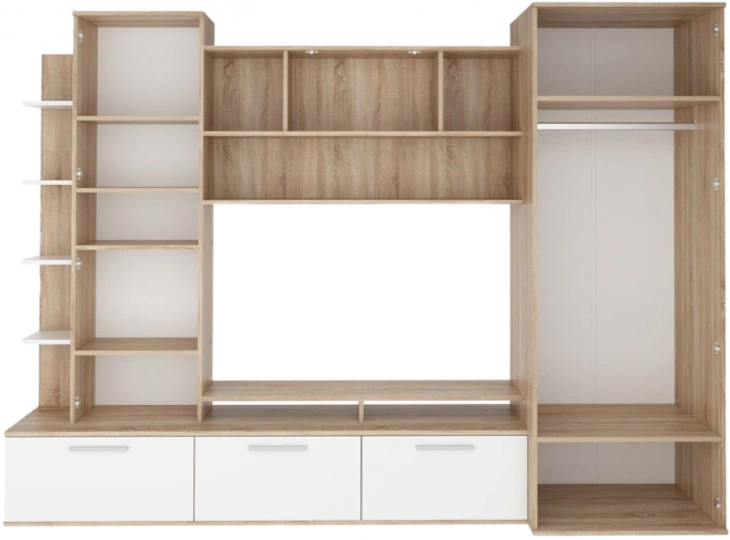 Стенка Денвер, Дуб сонома / Белый