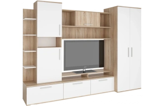 Стенка Денвер, Дуб сонома / Белый