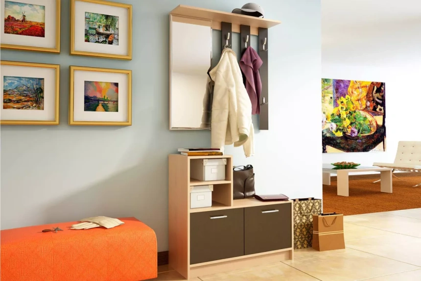 Вешалка с зеркалом Лофт-2, Дуб кремона/Венге