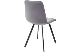 Стул Chilli Square, мягкий, Bluvel-14 серый, велюр, черный каркас