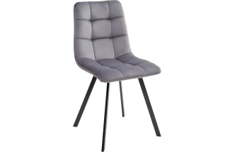 Стул Chilli Square, мягкий, Bluvel-14 серый, велюр, черный каркас