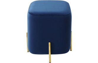 Пуф Ares, Bluvel-86 navy blue / gold