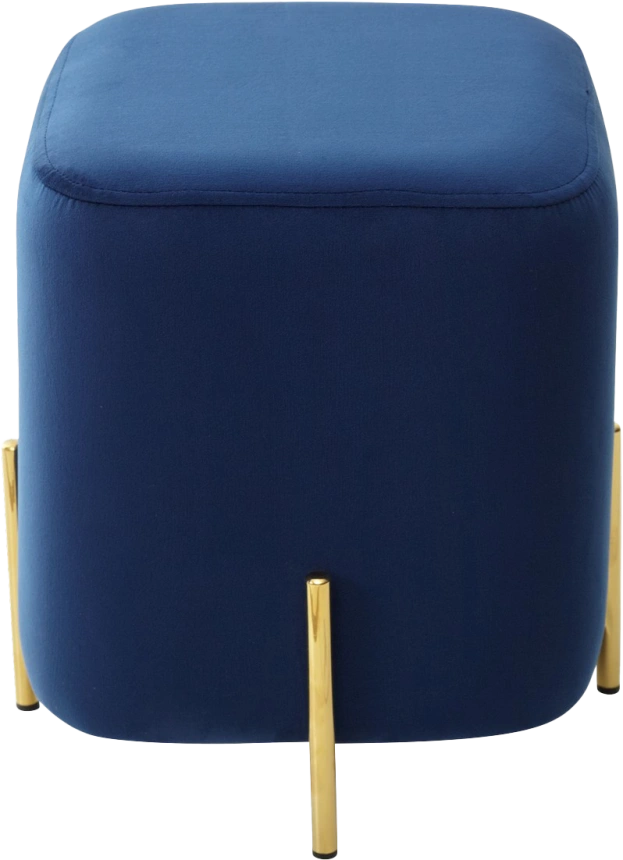 Пуф Ares, Bluvel-86 navy blue / gold