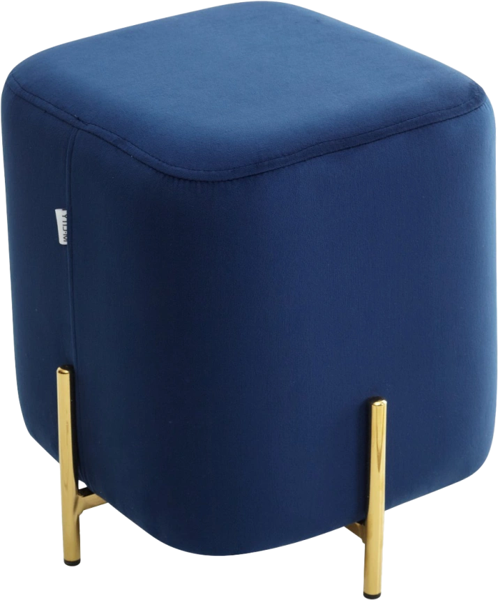 Пуф Ares, Bluvel-86 navy blue / gold