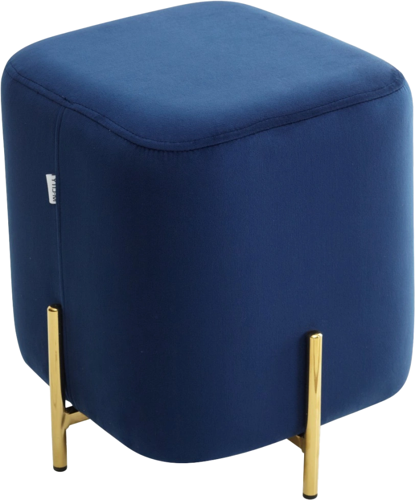 Пуф Ares, Bluvel-86 navy blue / gold