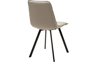 Стул Texas, мягкий, HK017-02 серо-бежевый, PU, экокожа, черный каркас 