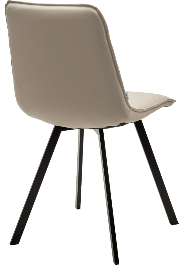 Стул Texas, мягкий, HK017-02 серо-бежевый, PU, экокожа, черный каркас 