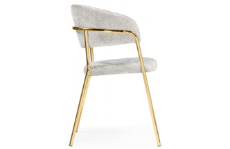 Стул Kamelia, на металлокаркасе, светло-серый / золото