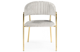 Стул Kamelia, на металлокаркасе, светло-серый / золото