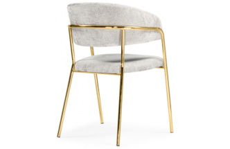 Стул Kamelia, на металлокаркасе, светло-серый / золото