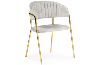 Стул Kamelia, на металлокаркасе, светло-серый / золото