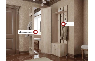 Модульная прихожая Элана, композиция 1, Дуб сонома