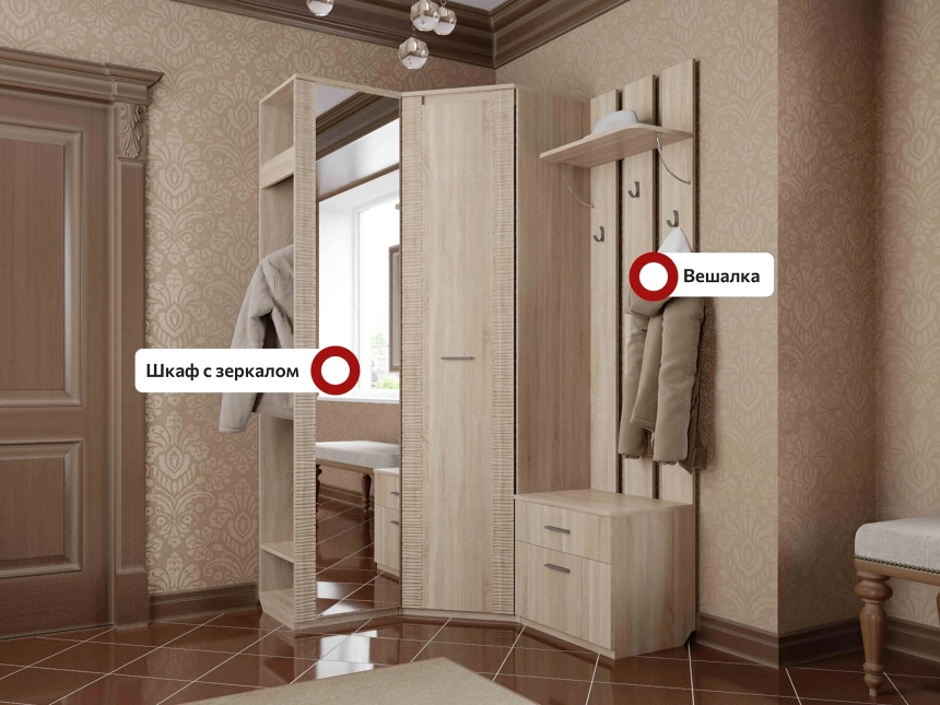 Модульная прихожая Элана, композиция 1, Дуб сонома