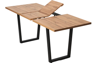 Кухонный стол раздвижной Ливстен 140, Дуб Вотан, Черный