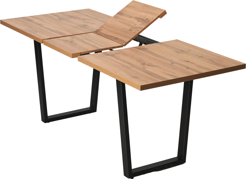Кухонный стол раздвижной Ливстен 140, Дуб Вотан, Черный