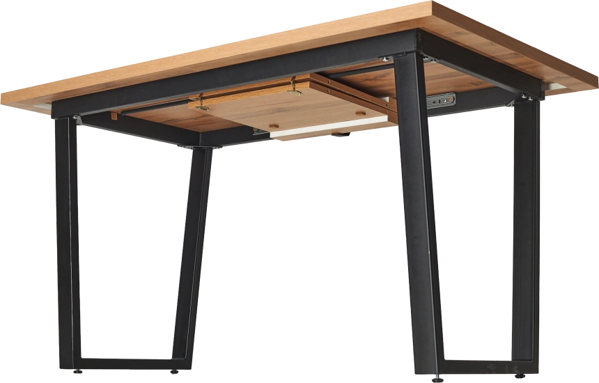 Кухонный стол раздвижной Ливстен 140, Дуб Вотан, Черный