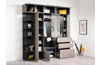 Шкаф-пенал Сейдиль, 16.367.01, антрацит / веллюто капучино