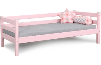 Кровать детская Соня-2, с задней защитой, розовый
