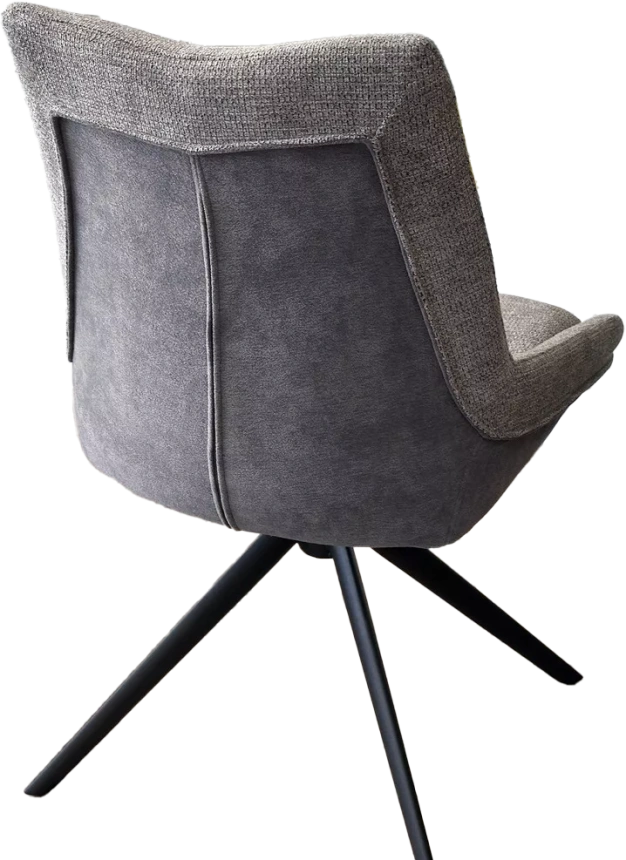 Стул Oskar, мягкий, поворотный, KN01-03 серый, BZ1046-02 темно-серый, ткань, черный каркас