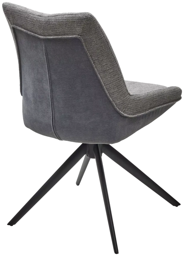 Стул Oskar, мягкий, поворотный, KN01-03 серый, BZ1046-02 темно-серый, ткань, черный каркас