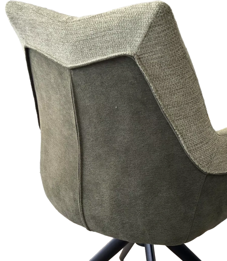 Стул Pontus, мягкий, поворотный, KN01-15 олива, BZ1046-18 темно-зеленый, ткань, черный каркас