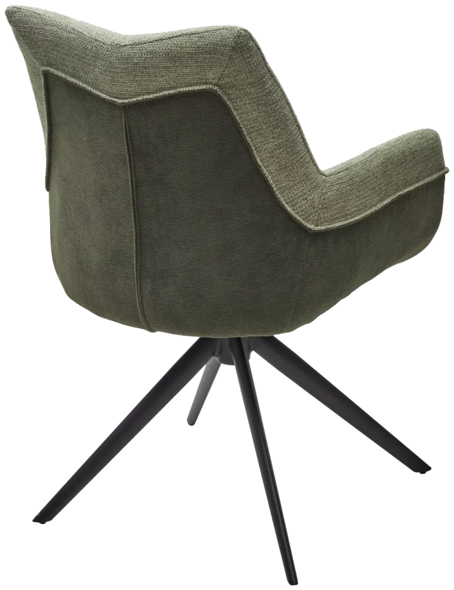 Стул Pontus, мягкий, поворотный, KN01-15 олива, BZ1046-18 темно-зеленый, ткань, черный каркас