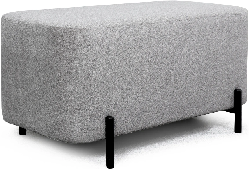 Банкетка Портленд, мягкая, на ножках, ткань торонто серый