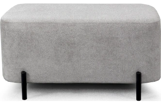 Банкетка Портленд, мягкая, на ножках, ткань торонто серый