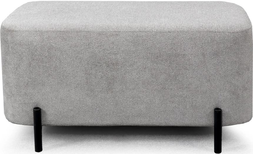 Банкетка Портленд, мягкая, на ножках, ткань торонто серый